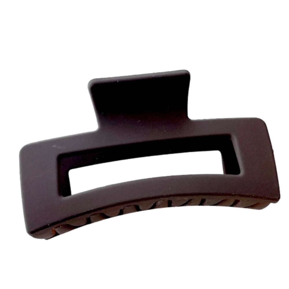 $12 (2 for $20) Large Matte Dark Chocolate Brown Rectangular Hair Claw Crab Clip